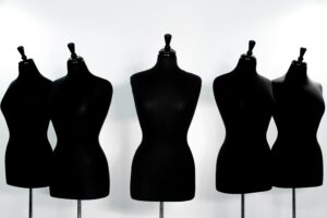 Professional Black Female Torso Mannequin Dress Form with Adjustable Metal Stand